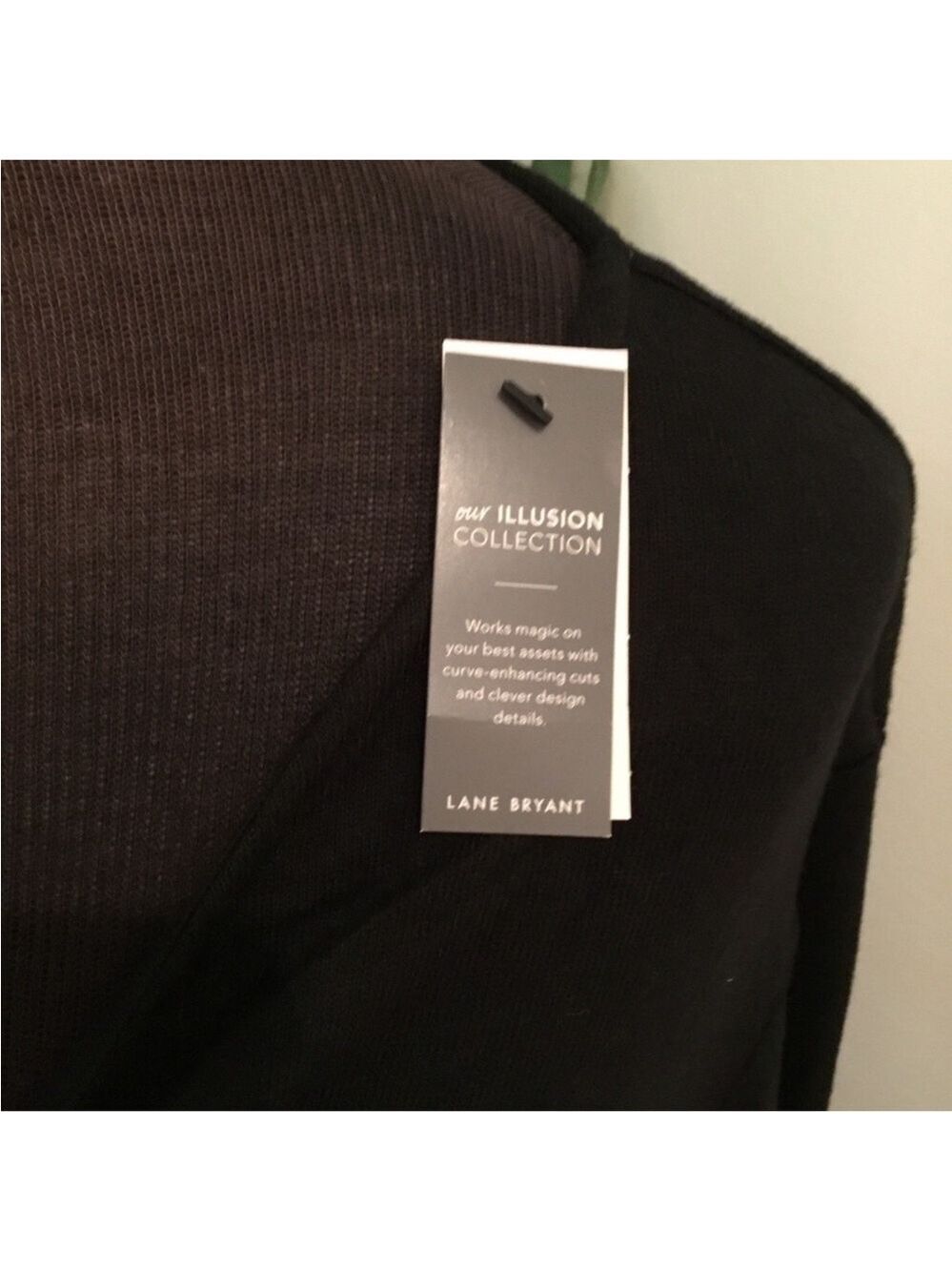 LANE Bryant Illusion Collection Woman’s  size 30/32 black long sleeve tee - Picture 7 of 12
